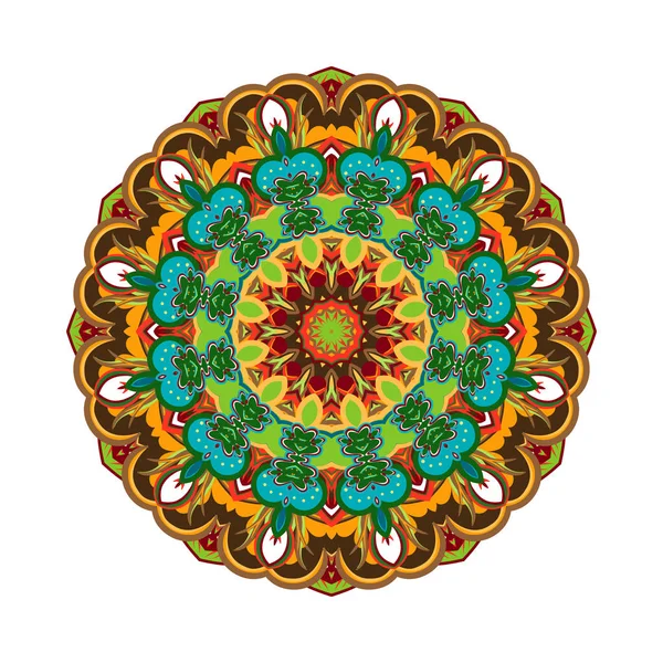 Mandala di fiori. Elementi decorativi vintage. Schema orientale, illustrazione vettoriale. Islam, arabo, indiano, turco, pakistan, cinese, motivi ottomani — Vettoriale Stock