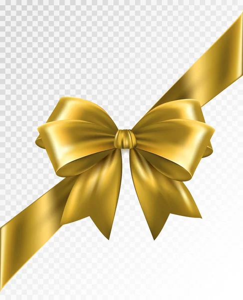 Golden corner ribbon with Bow - Vector design element — Stock Vector