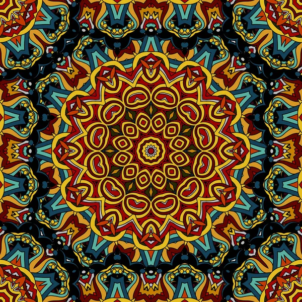 Seamless mönster morrocan vitrage prydnad. Blommig textil print. Islamiska vektor design. Orientaliska bakgrund med abstrakta blommor. Målat glas vitrage. — Stock vektor
