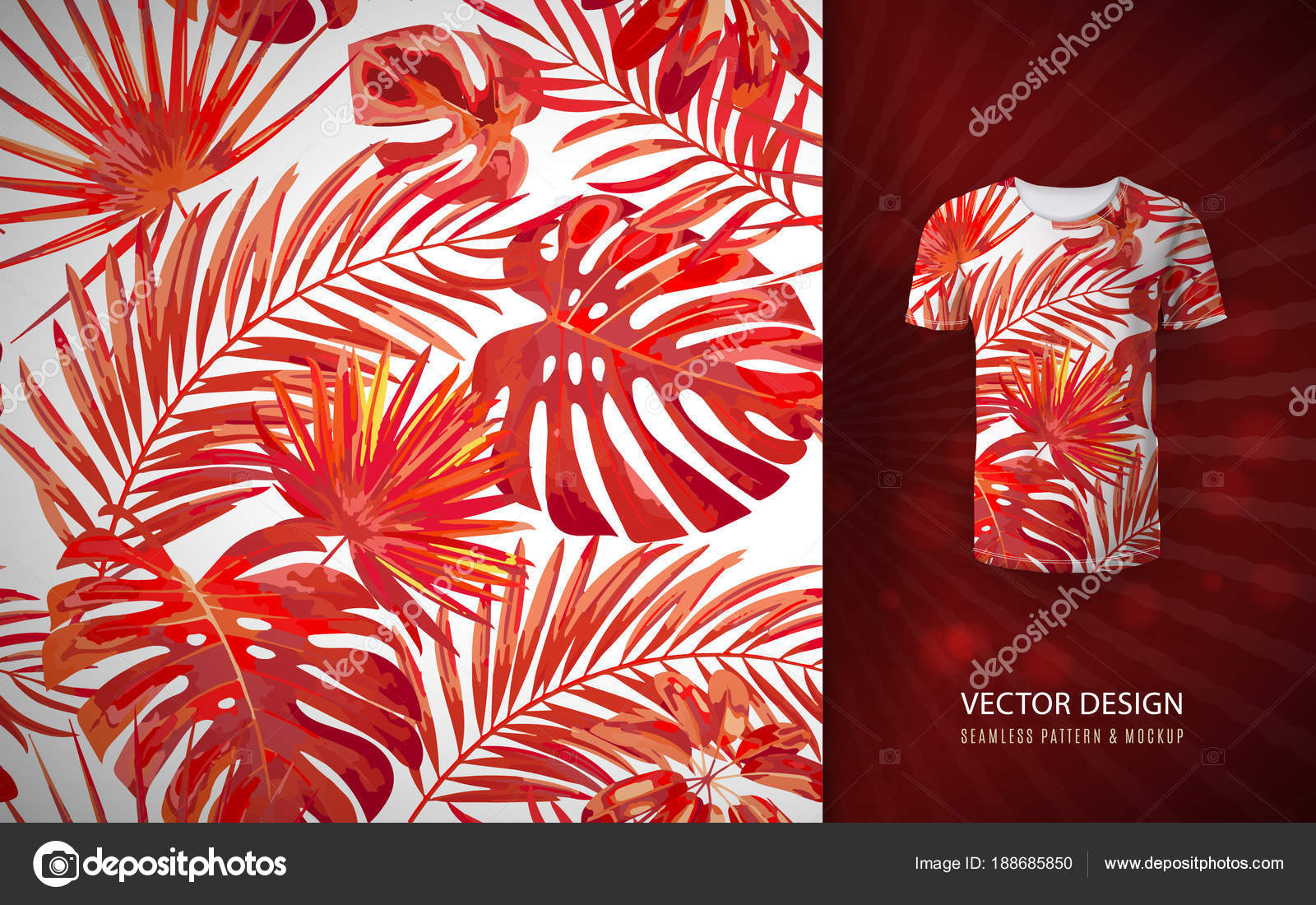 Vector Tropical Palm Leaves Seamless Pattern Floral Exotic Hawaiian Background Blooming Elements Hand Drawn Jungle Plants Ideal For Fabric Wallpaper Wrapping Paper Textile Bedding T Shirt Print Stock Vector Image By C Leezarius 188685850