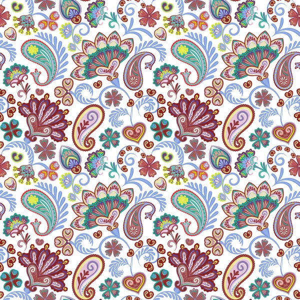 Paisley naadloze hand tekenen vector patroon. Traditionele Indiase patroon voor textiel, behang, decor enz. — Stockvector