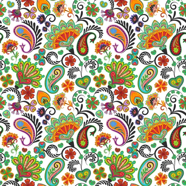 Paisley naadloze hand tekenen vector patroon. Traditionele Indiase patroon voor textiel, behang, decor enz. — Stockvector