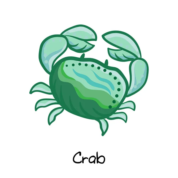 Dessin de crabe dessin animé. Illustration vectorielle de dessin à la main . — Image vectorielle