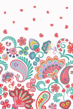 Damasko tarzı desenli çiçek dikey seamless modeli. Vektör eps8