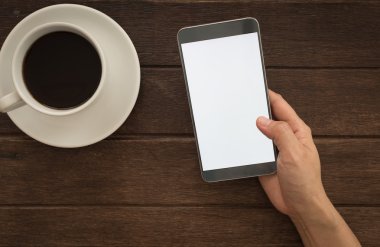 akıllı telefon, cep telefonuyla kafede erkekler