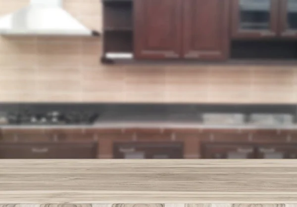 Cozinha, tampo da mesa de madeira — Fotografia de Stock