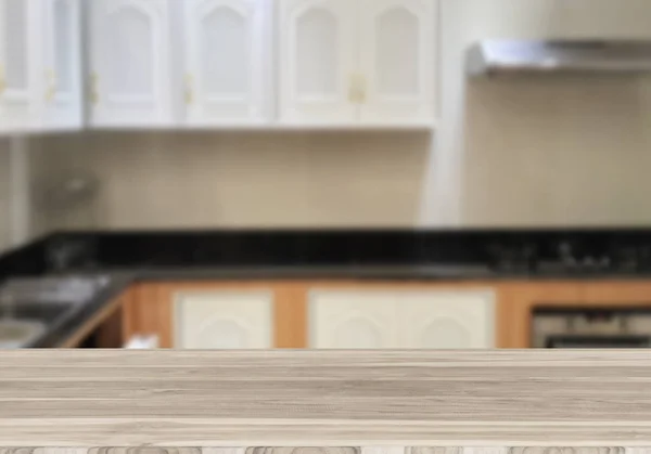 Cozinha, tampo da mesa de madeira — Fotografia de Stock