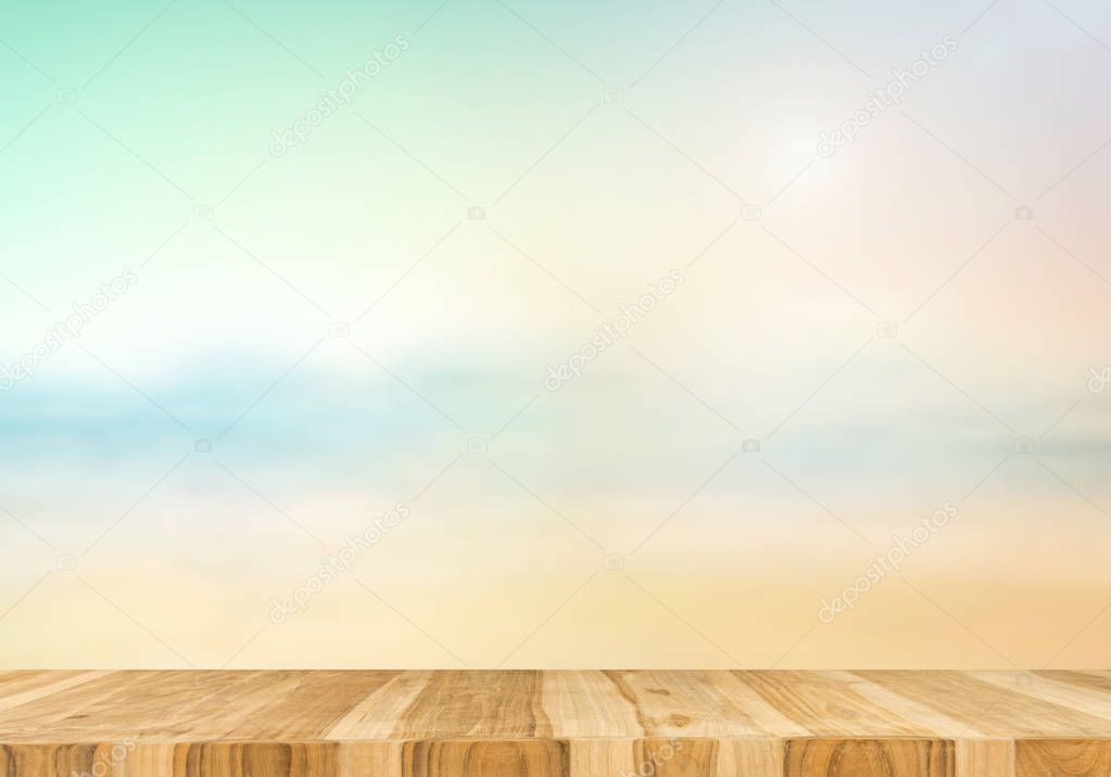 Empty top of wooden table 