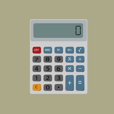 Hesap makinesi yeşil bir arka plan üzerine yerleştirilen