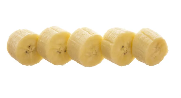 Bananenschijfjes Geïsoleerd Een Witte Achtergrond — Stockfoto