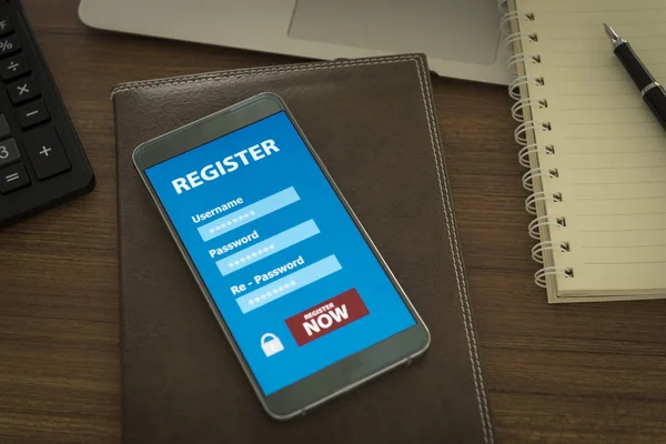 Register on a smartphone