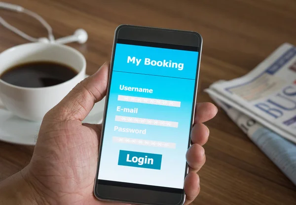 Smart phone Booking — Stock Photo, Image