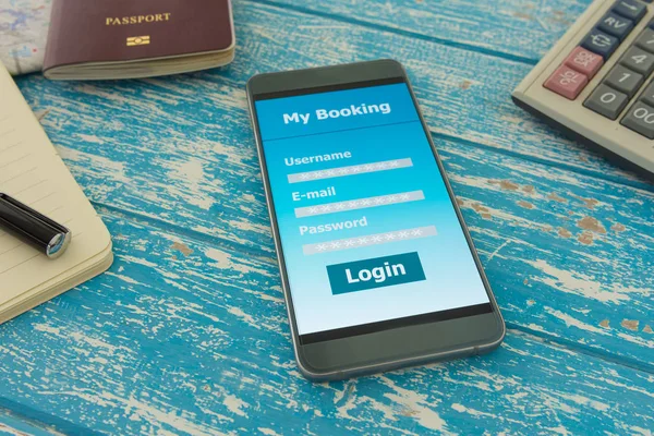 Smart phone Booking — Stock Photo, Image