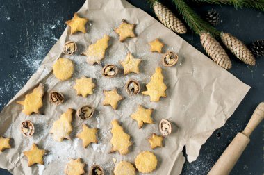 Mısır Çerezler ve ceviz ile Noel dekorasyon.