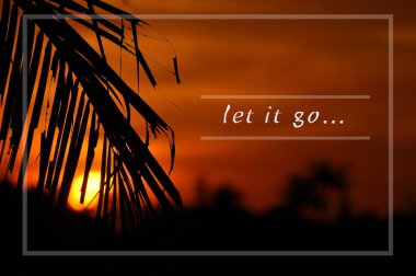 Hindistan cevizi yaprak silüeti üzerinde ilham motive edici teklif