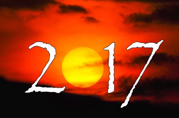 Sun terminé année 2017 nombre — Photo