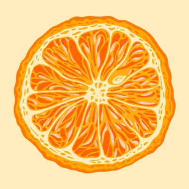 Turuncu bir kemik ile kesilir. Elle çizilmiş. Vektör çizim.