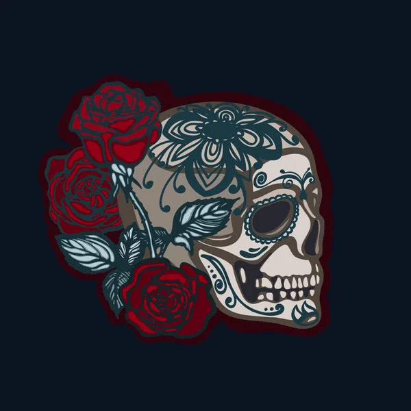 El día de los muertos. Calavera mexicana. Ilustración vectorial — Vector de stock