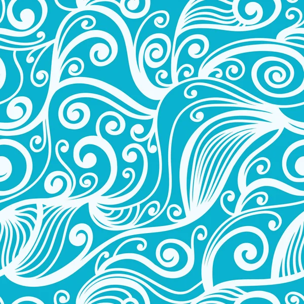 Meereswellen. nahtloses Muster. Vektorillustration. — Stockvektor
