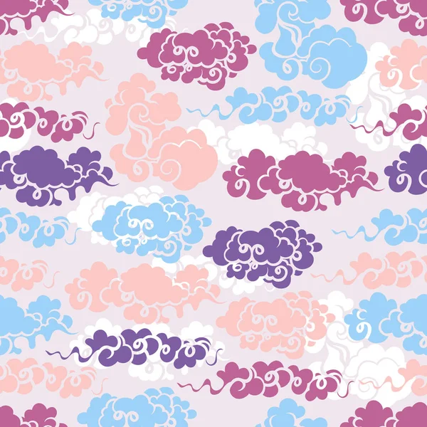 Seamless pattern with clouds in the Chinese style. — Stock Vector