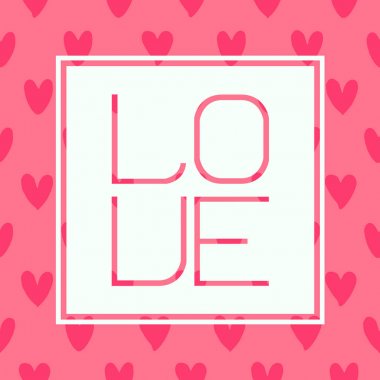 Seviyorum. Sevgililer günün kutlu olsun. Kalp simgesi ve yazıt kartından. Yazı. Vektör çizim.