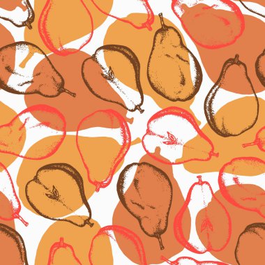 Armut ile Seamless modeli. Yemek için arka plan. Hasat. Doku duvar kağıdı, ambalaj kağıdı, doku için. Elle çizilmiş. Vektör çizim.