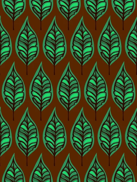 Листья кофе. Бесшовный рисунок с листьями. Векторная иллюстрация . — стоковый вектор