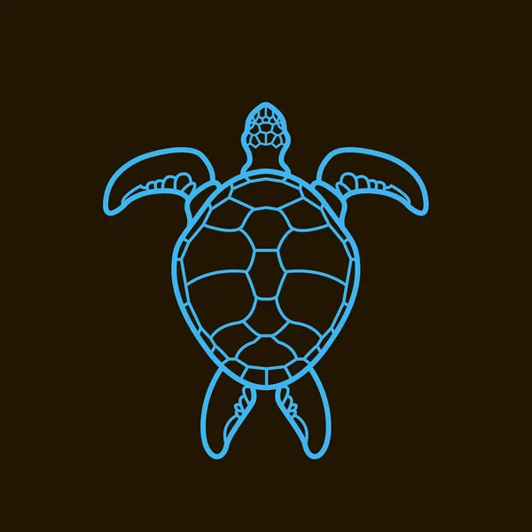 Havssköldpaddor. Sköldpadda. Vilda djur. Linjen. Symbol, ikon, logotyp. — Stock vektor