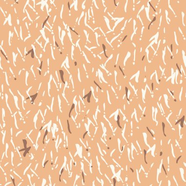 Noktalar, çizgiler ve noktalar ile Seamless modeli. Turuncu, bej, kahverengi pastel tonları. Vektör çizim.