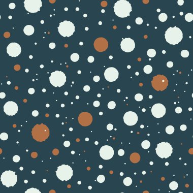 Mürekkeple çizilmiş daireler ile Seamless modeli. Vektör çizim.