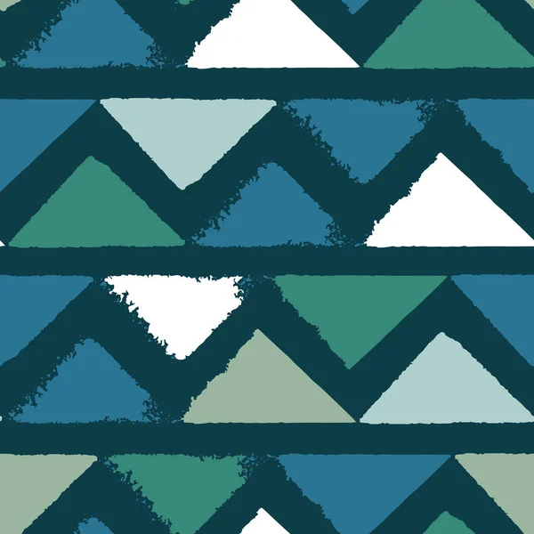Problemfri mønster med trekanter. Blanketter trykt med blæk. Håndtegnet . – Stock-vektor