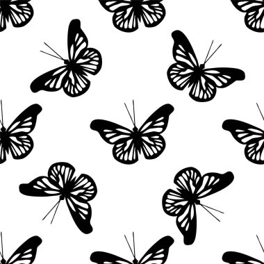 güzel sorunsuz arka kelebek siyah-beyaz renk.