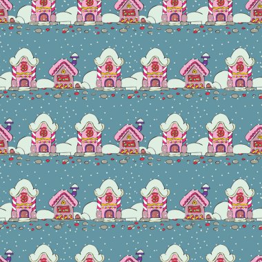 Peri izole üzerinde beyaz arka plan ev sahipliği yapmaktadır. Mutlu Noeller. Kar yağışı. Kış. Seamless modeli. Vektör çizim. Elle çizilmiş tatil illüstrasyon