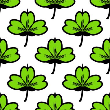 Yonca yaprağı sorunsuz vektör desen.