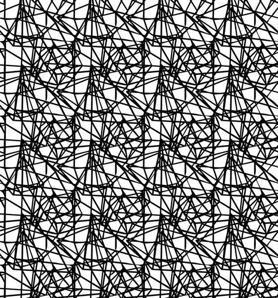 Geometrisches, nahtloses Streifenmuster, schwarz und weiß — Stockvektor
