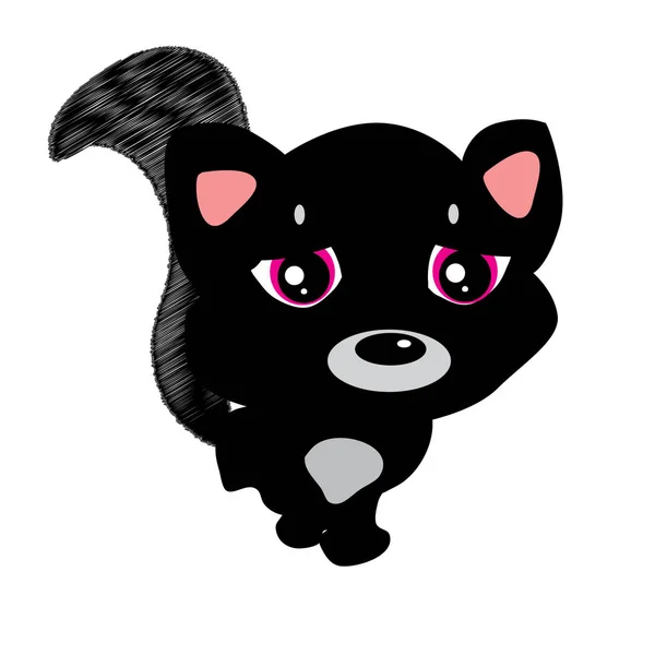 Emoji karakter karikatür kara kedi üzgün ve sinirli sticker ifade sitesi, bilgi grafik, video, animasyon, Web siteleri, e-posta, haber bültenleri, raporları, çizgi roman için — Stok Vektör