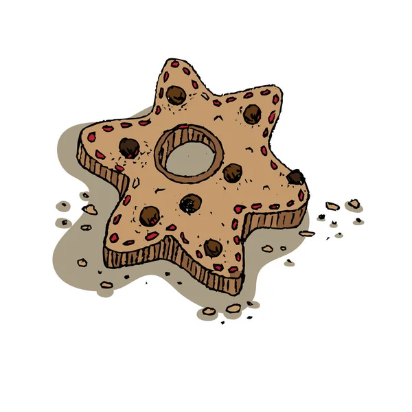 Vector jul pepparkakor cookie illustration — Stock vektor