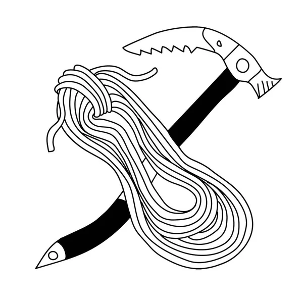 Ícone doodle. bobina de corda de escalada. ilustração vetorial —  Vetores de Stock