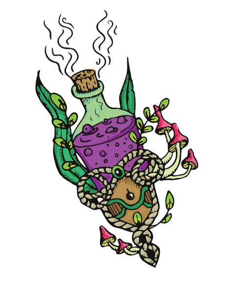 Potion magique dans une bouteille — Image vectorielle
