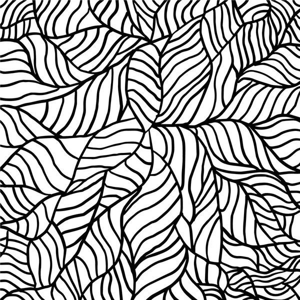 Schwarz-weißes Muster mit abstrakten Wellen. — Stockvektor