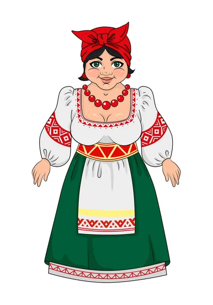 Ukrainienne, fille en costume national. perles. Gros sein — Photo
