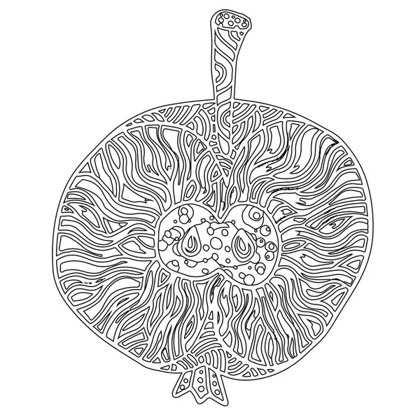 Pomme. Illustration vectorielle dans le style de zentangle, gribouillis, ethnique, dessin tribal . — Image vectorielle