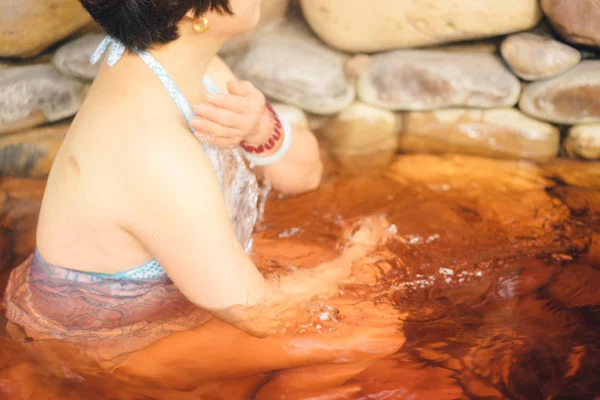 Enjoy a hot spring — Stock Photo, Image