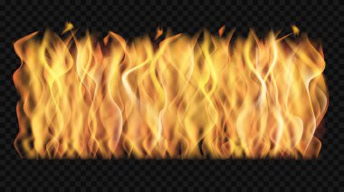 Vector wall of transparent fire. clipart