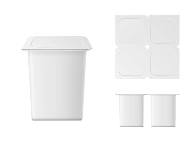 Vektör izole yoğurt kabı