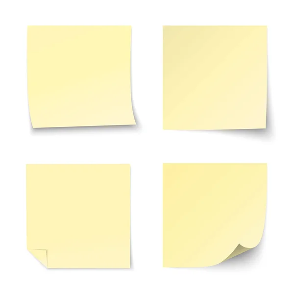 Set van vector gele papieren sticker — Stockvector