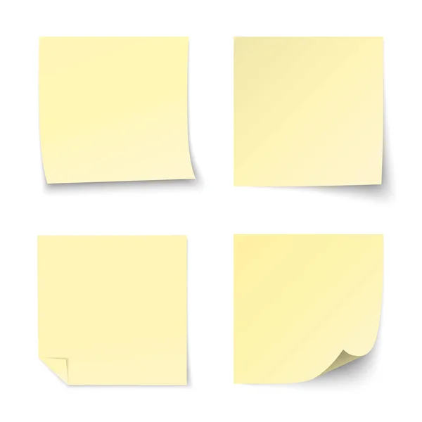 Set de pegatina de papel amarillo vectorial — Vector de stock