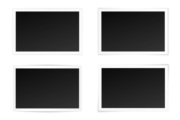 Vector set of curved photo frames