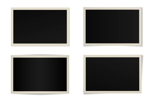 Vector set of curved photo frames