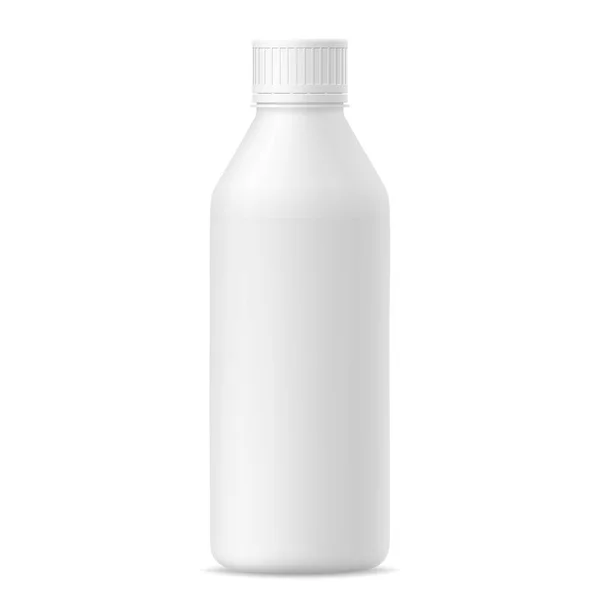 Maqueta 3d de botella de plástico con tapa — Vector de stock